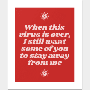 Covid-19 – Stay Away (white) Posters and Art